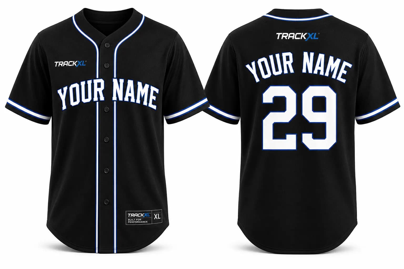 Premium Black Baseball Jerseys | Custom Team Uniform Manufacturer | TrackXL