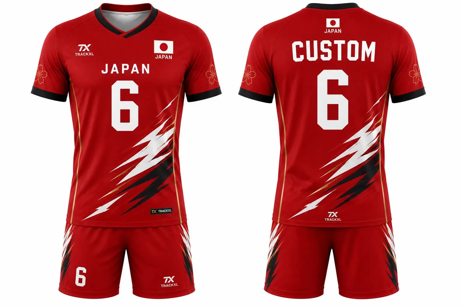 Custom Japan National Volleyball Team Jersey & Shorts – Personalized Volleyball Uniform Set by TRACKXL