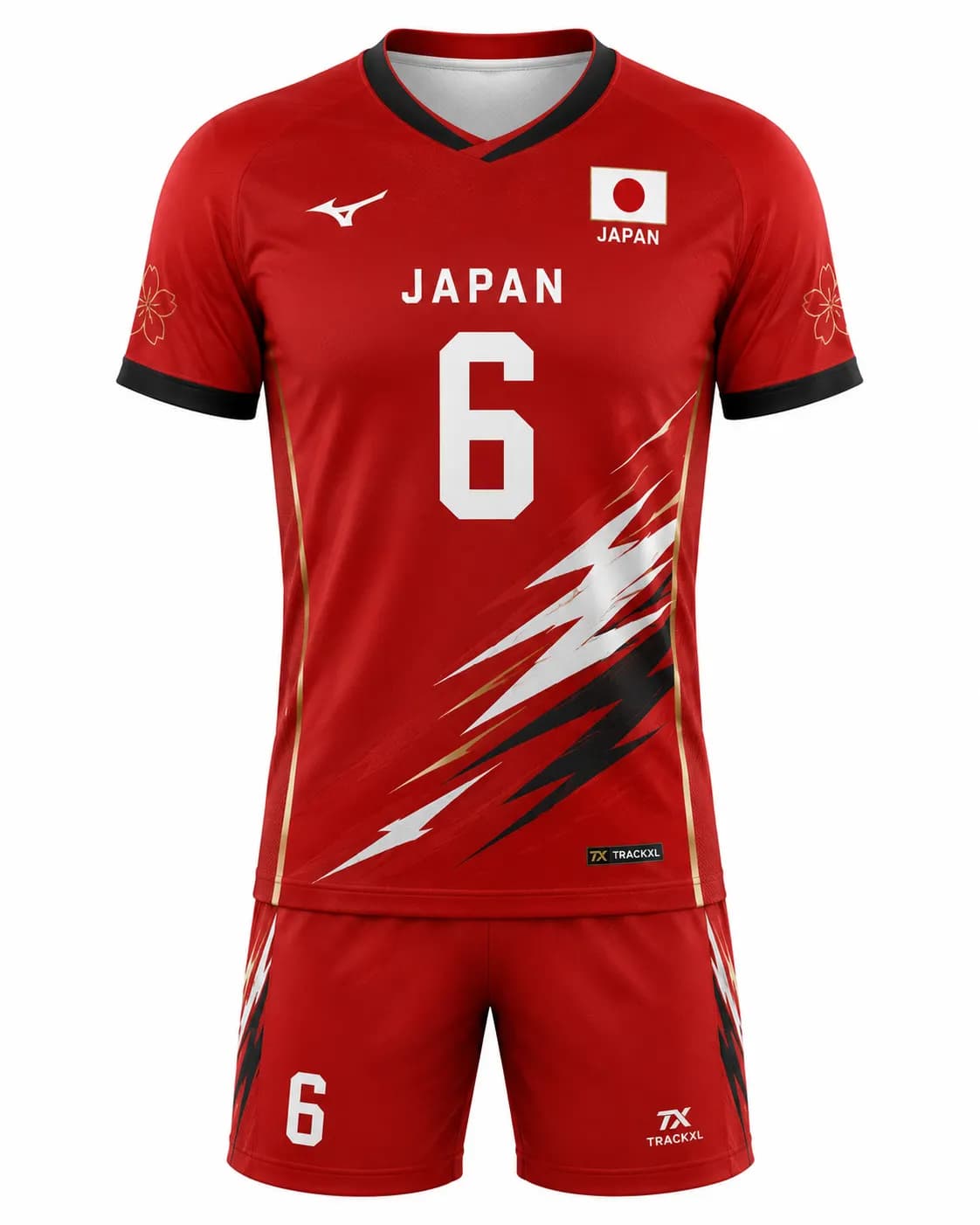 Custom Japan National Volleyball Team Jersey & Shorts – Personalized Volleyball Uniform Set by TRACKXL